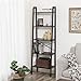 VASAGLE Industrial Ladder Shelf, 5-Tier Bookcase, Storage Unit, with Metal Frame, for Living Room, Kitchen, Rustic Dark Brown ULLS45BF