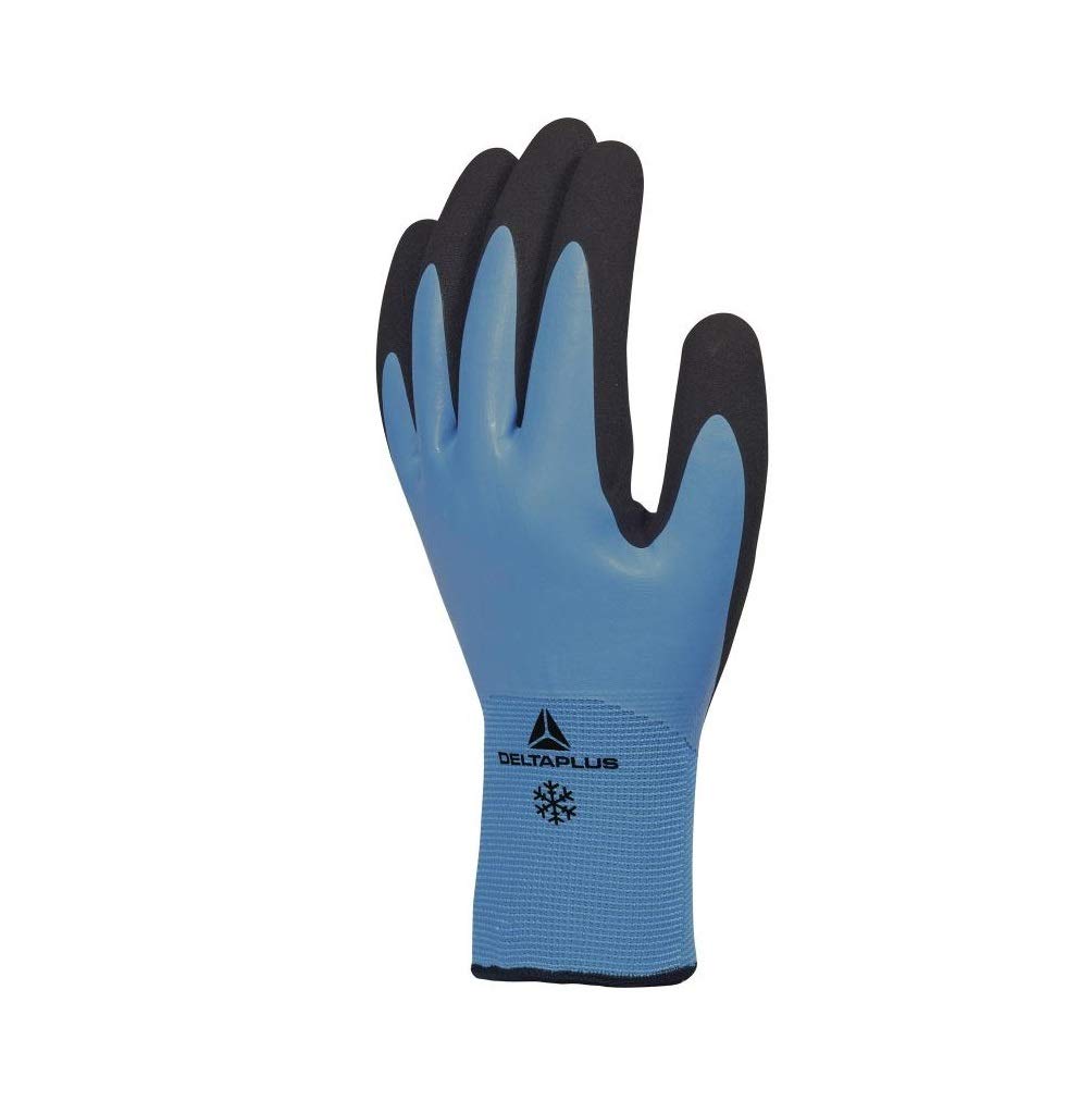 Delta Plus Thrym double dip waterproof thermal grip latex glove size 9#VV736, Multi-coloured, L (Pack of 2)