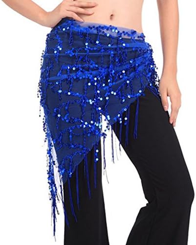 Reefa Belly Dance Mesh Triangle Tassles Wrap Hip Scarf 9 Colors