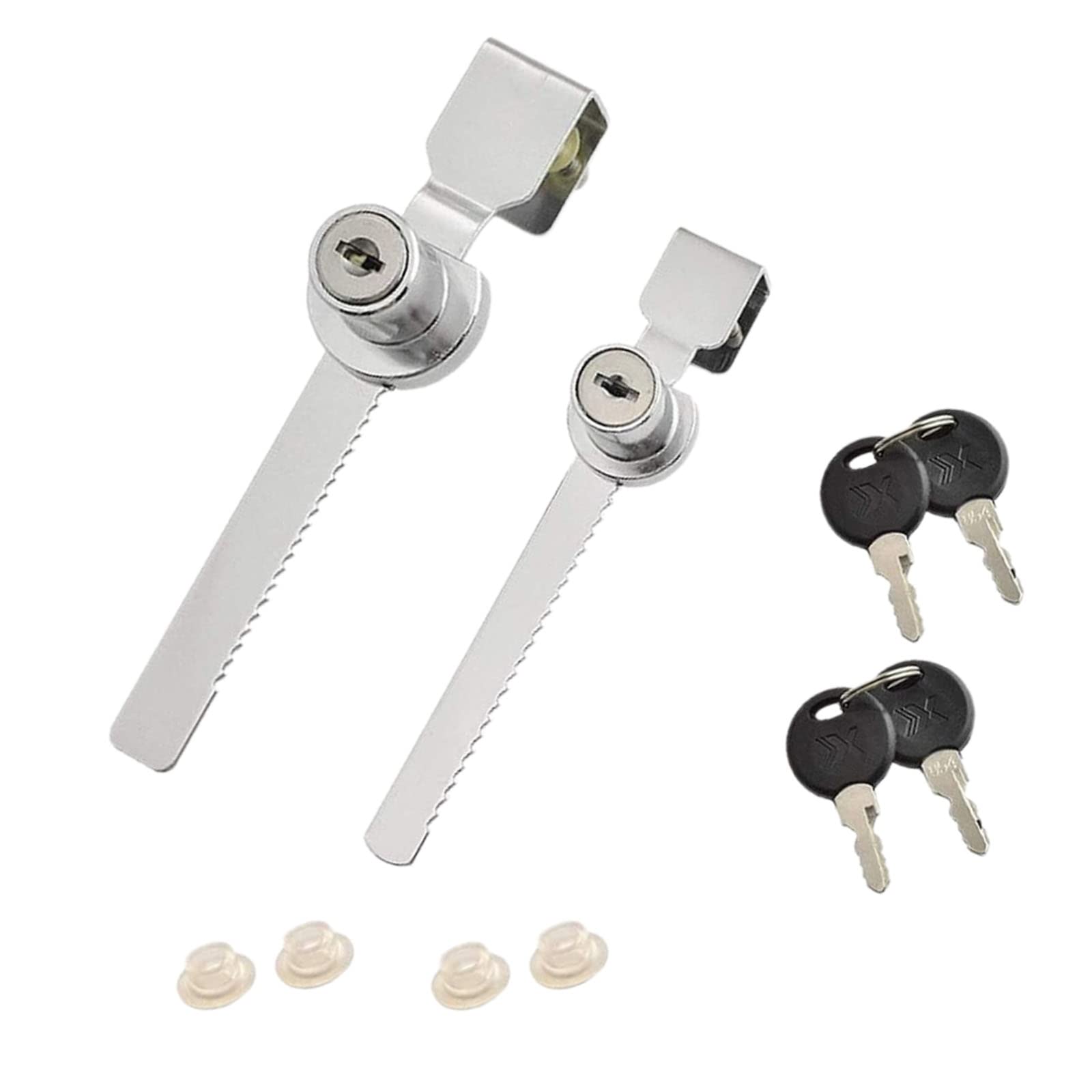 2 Pack Sliding Glass Door Lock & Reptile Vivarium Lock - Secure Ratchet Cabinet Lock with Keys for Terrariums, Showcases, Anti-Escape Security