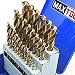 MaxTool 29 Pieces M35 Cobalt Drill Bit Set; Jobber Length 5% Cobalt 135 Deg Split Point Fully Ground 1/16" to 1/2" X 64th; JBS35G10R029