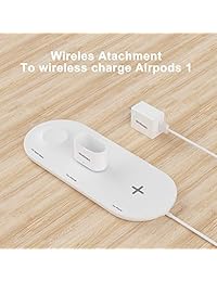 WORDIMA Airpower Wireless Charging Pad, 3-in-1 Multiple Devices Wireless Charger Dock 10W 7.5W Fast Charge Station Compatible with Apple Watch 1 2 3 4 Airpods 1 2 iPhone 8, 8 Plus, X, Xr, Xs, Xs Max