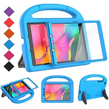 BMOUO for Samsung Galaxy Tab A 8.0 Case 2019 SM-T290/T295, Tab A 8.0 2019 Case with Screen Protector, Shockproof Light Weight Handle Stand Galaxy Tab A 8.0 inch 2019 Kids Case Without S Pen - Blue