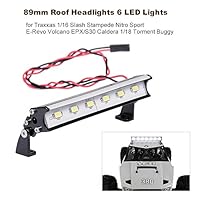 Cigooxm 89mm Roof Headlights RC Off-Road Dome 6 LED Lights for Traxxas 1/16 Slash Stampede Nitro Nitro Sport E-Revo Redcat Volcano EPX/S30 Caldera 10E/3.0 ECX 1/18 Torment Buggy