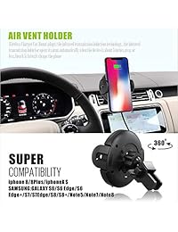 Cargador de coche inalámbrico   Cargador rápido de 10 W para coche, Qi soporte de cargador de coche para iPhone x 8 8Plus Samsung Galaxy S8 S9 Note. Sensor de movimiento infrarrojo automático abierto y abrazadera para una conducción segura (actualización