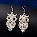 Owl Dangle Earring for Women,Hypoallergenic Rose Gold and Silver Plated Drop Earrings with Shining Crystal (Gold Plated)