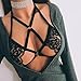 Nacome Women's Sexy Sheer Eyelash Lace Strap Crop Top Cami Bra Soft Bustier (Black, L)