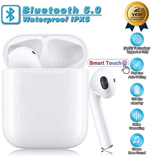 Bluetooth 5.0 Headphones Bluetooth Wireless Earbuds 3D Stereo Touch-Control Headsets Pop-ups Pairing 24H Playtime Fast Charging Case IPX5 Waterproof Earphones for iPhone Apple Airpods Android-sc