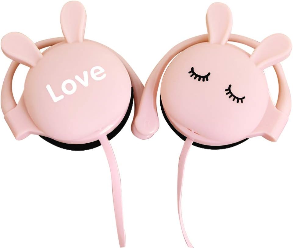 Cute Rabbit Headphones with Mic, 3.5mm Wired Cartoon Stereo