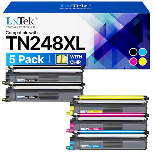 LxTek TN248XL TN248 High Capacity Compatible Toner for Brother TN248XL TN-248 for Brother MFC-L3740CDW DCP-L3560CDW MFC-L3760CDW MFC-L3740CDWE DCP-L3520CDW HL-L3240CDW HL-L3220CW (5-Pack)