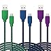 Micro USB Cable, Ace Teah 3 Pack Micro USB Charger Cable 6.6ft Braided Nylon Reversible USB 2.0 A Male to Micro B Data Sync and Quick Charging Cable for Android Samsung S6 S7(Green, Blue, Purple)