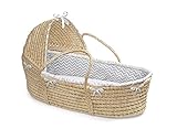 Hooded Baby Moses Basket with Liner, Sheet, and Pad