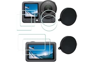 ULBTER Screen Protector for DJI OSMO Action 6 Camera + Lens cap Cover [2+6 Pieces], 0.3mm 9H Hardness Tempered Glass, Anti-Sc