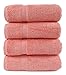 SALBAKOS 100% Turkish Cotton Bath Towel Set of 4 27x54 inch | Heirloom Quality | Hotel & Spa Collection | Ultra Soft, Super Absorbent, Long Lasting Bath Towels | Made in Turkey (Coral, 4 Bath Towels)