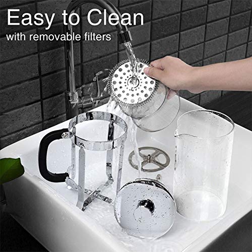 Veken French Press Coffee Maker (34 oz), 304 Stainless Steel Coffee