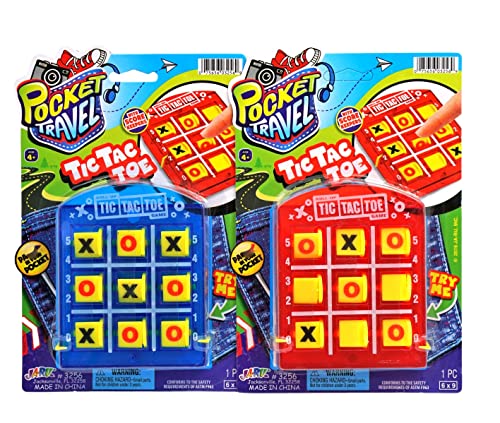 JA-RU Portable Tic Tac Toe (1 Pack) Classic Mini Board Games for Kids. Small Size Travel Games.Bulk Birthday Party Favor Stocking Stuffer. 3256-1A