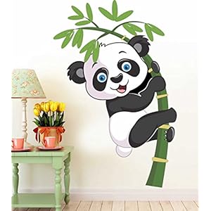 PAPER PLANE DESIGN Panda Kids Cute Wallpaper Wall Decoration Sticker Decal (Panda)
