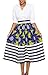 Annflat Women's African Print Knee Length Flare Skirts with Pockets Small Purple