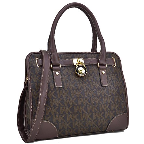 Medium Satchel Purse Designer Handbag Top Handle Shoulder Bag Padlock Coffee