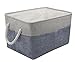 iwill CREATE PRO Natural Linen Folding Storage Baskets, Cotton Drawstring Closure, Toys, Clothes, Towels, Books Storage, Storage Cube for Shelf, Gray
