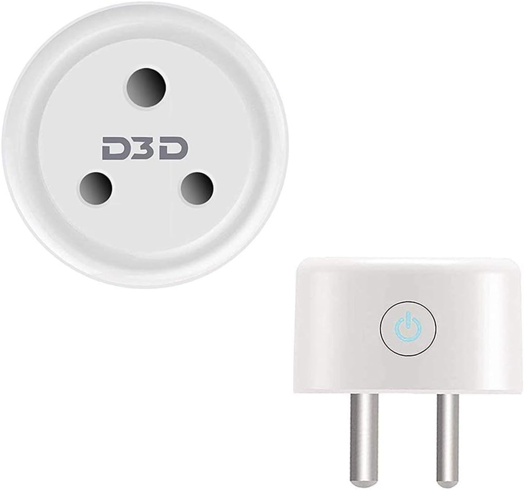 D3D Mini Smart Plug Outlet with 2.4 GHz Wi-Fi Mobile App Control for Alexa (White)