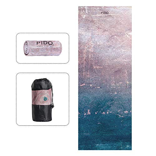 WWWW pido Yoga Towel Non-Slip Sweat-Absorbent Towel Convenient Widened Folded Fitness Blanket with Bag 72″x26″(Years)