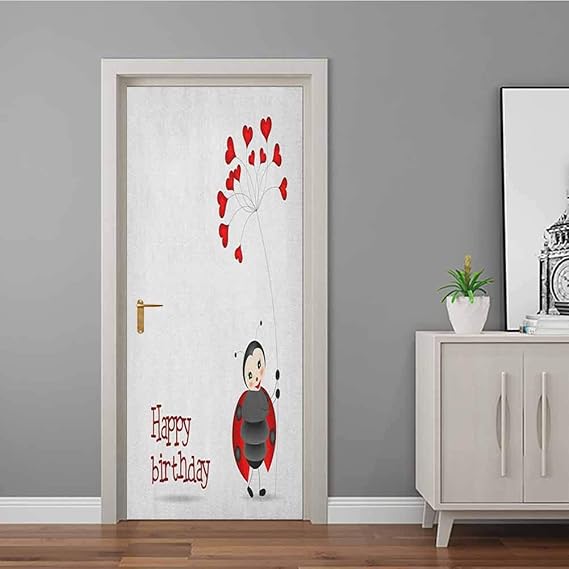 Download Amazon.com: 3D Door Stickers Murals Ladybug Wings Flower ...