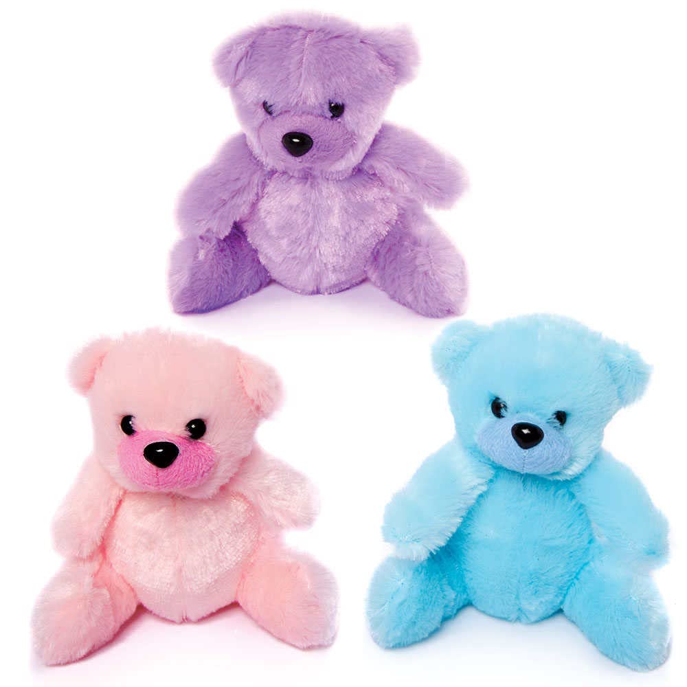 Baker Ross FC932 Teddy Bear Plush Pals - Pack of 3, Soft Toys for Kids, Party Bag Fillers for Kids, Kids Toys