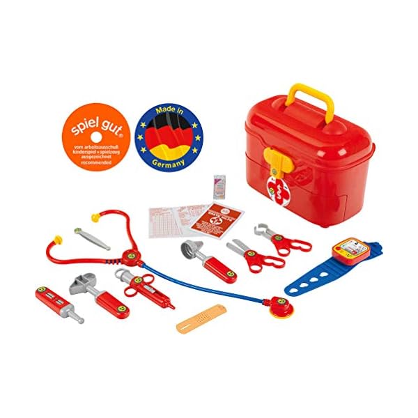 Theo Klein 4360 Arztkoffer I Inkl. elektronischem Blutdruckmessgerät I Zubehör für Doktor-Rollenspiele I Maße: 25 cm x 15 cm x 20 cm I Spielzeug für Kinder ab 3 Jahren