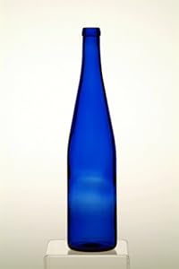 12-750 ml Tall Cobalt Blue Hock Glass Wine Bottles for Your Bottle Tree