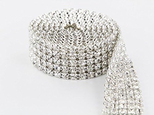 Crystal Cake Ribbons Real Rhinestones Bling Diamond Cake Ribbon Banding (5 Row 2 Yards)