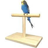 LINSHRY Bird Training Stand, Portable Tabletop Bird Perch Spin Training Perch for Parakeets Conures Lovebirds or Cockatiels