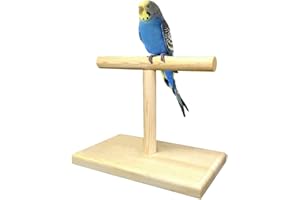 LINSHRY Bird Training Stand, Portable Tabletop Bird Perch Spin Training Perch for Parakeets Conures Lovebirds or Cockatiels
