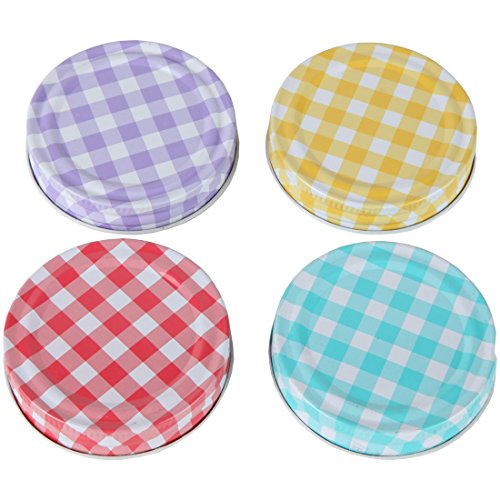 Lily's Home Decorative Canning Lids for Mason Ball Jars. Assorted 4 Colors