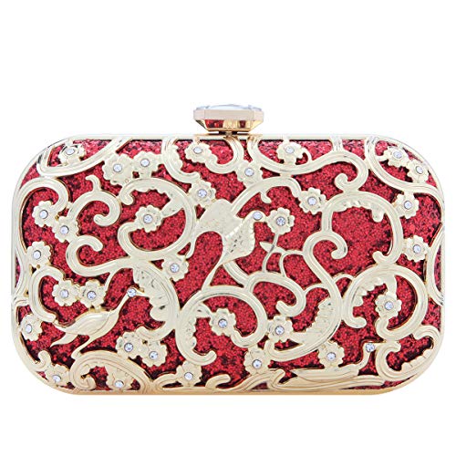 Fawziya Crystal Bird Purse Bling Out Clutch Evening Bags And Clutches For Women-Red