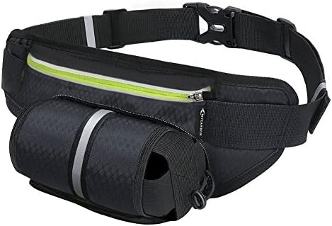 VICBAY Running Belt Waist Pack Multifunctional Zipper Pockets with Water Bottle Holder, Waterproof Waist Pack Exercise Bag for Running Hiking Cycling Fit iPhone 6 7 8 Plus