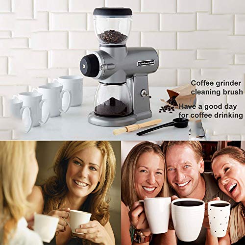 Coffee Grinder Cleaning Brush + Coffee Brush Wood Handle & Natural Bristles