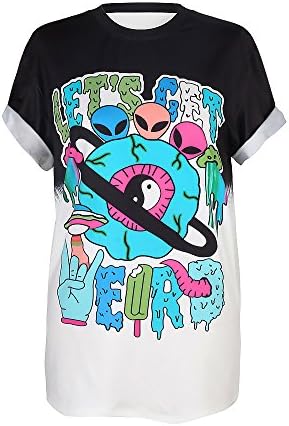MHOTCIG Fashion Couple Tops Women Summer Casual T Shirt Punk Sleeve Printed T-Shirts