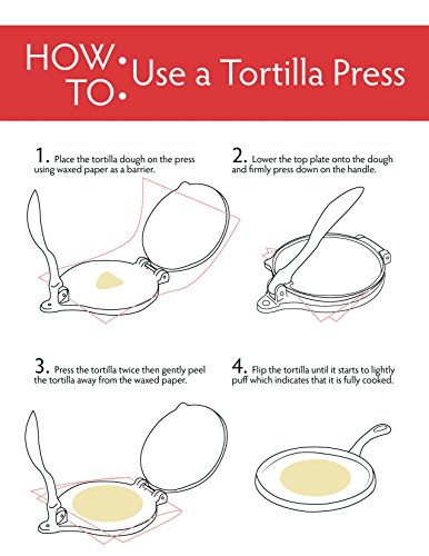 Chef's Secret 8" Tortilla Aluminium Press, Durable Tortilla Quickly Easily Makes Delicious Tortillas for Any Recipe - Thumbnail 2