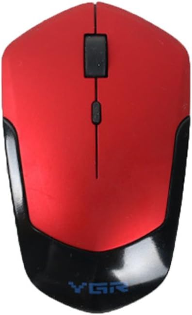 YGR 2.4G Slim Wireless Optical Mouse and Gaming Mouse,Blue.Red,Black. (red)