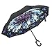 Elover 32in X 8 Panels Double Layer Inverted Umbrella, C - Beauty Flower
