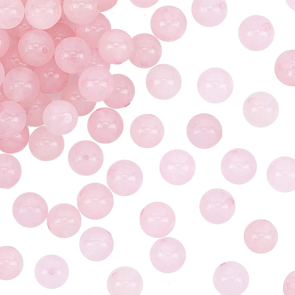 OLYCRAFT 88~96pcs 8mm Natural Rose Quartz Beads Natural Pink Crystal Bead Strands Round Loose Gemstone Beads Energy Stone for Bracelet Necklace Jewelry Making