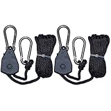 Lxyoug Horticulture 1/8" Grow Light Heavy Duty Adjustable Rope Hanger with 6.8 Feet Braided Rope at 150 lbs Capacity per Pair