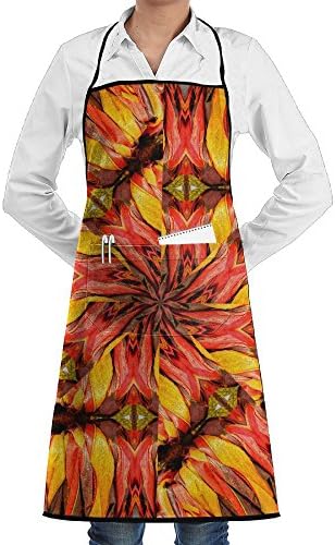 Chef Apron With Pockets Spiral Kaleidoscope Cooking Apron Home Kitchen Cooking Pinafore