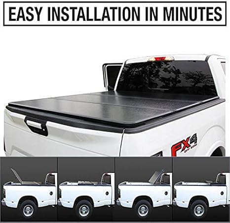 Mago 5 8 Foot Suitable For Raptor Ford F 150 Tonneau Cover Tri Fold Hard Black Aluminum Truck Cover Prevent Rain And Dust Protection Amazon Co Uk Sports Outdoors