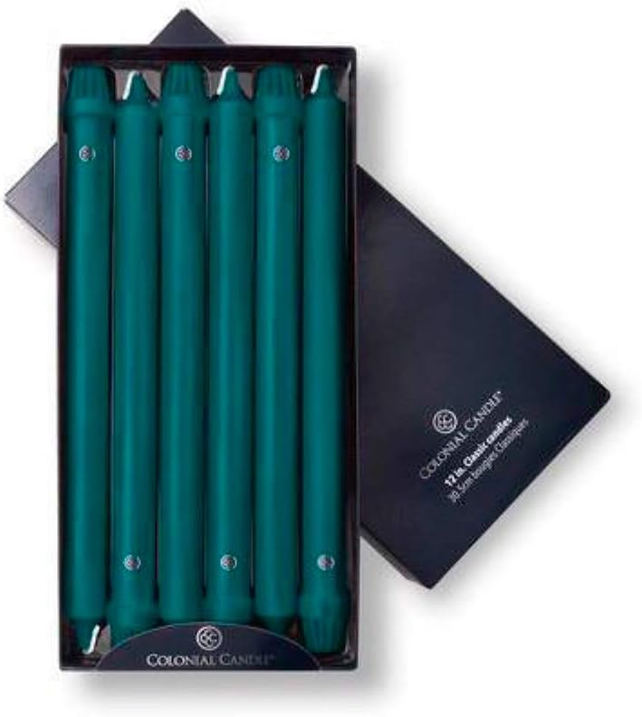 Colonial Candle Classic Taper Candle, 12 in, Teal