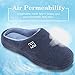 Men's and Women's Classic Memory Foam Plush House Slippers, Autumn Winter Breathable Indoor/Outdoor Shoes 38-39 (US Women's 7-8), Navy Blue