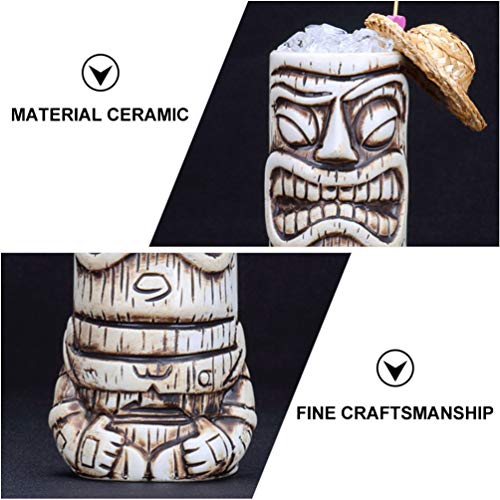 STOBOK Cocktailgläser Keramik Tiki Tasse Hawaiian Party Cocktailbecher 530ml Neuheit Bier Wein Saft Tasse Party… – Bild 7