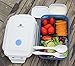 CameLunch Bento Lunch Box - 3-Compartment 1-Bowl with Spoon & Fork - 1000ml 34 oz Fits for Adults & Kids - Leakproof Plastic Food Storage Containers (Blue)