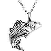 Dletay Fish Cremation Jewelry for Ashes Memorial Ashes Keepsake Necklace Urn Necklace Pendant